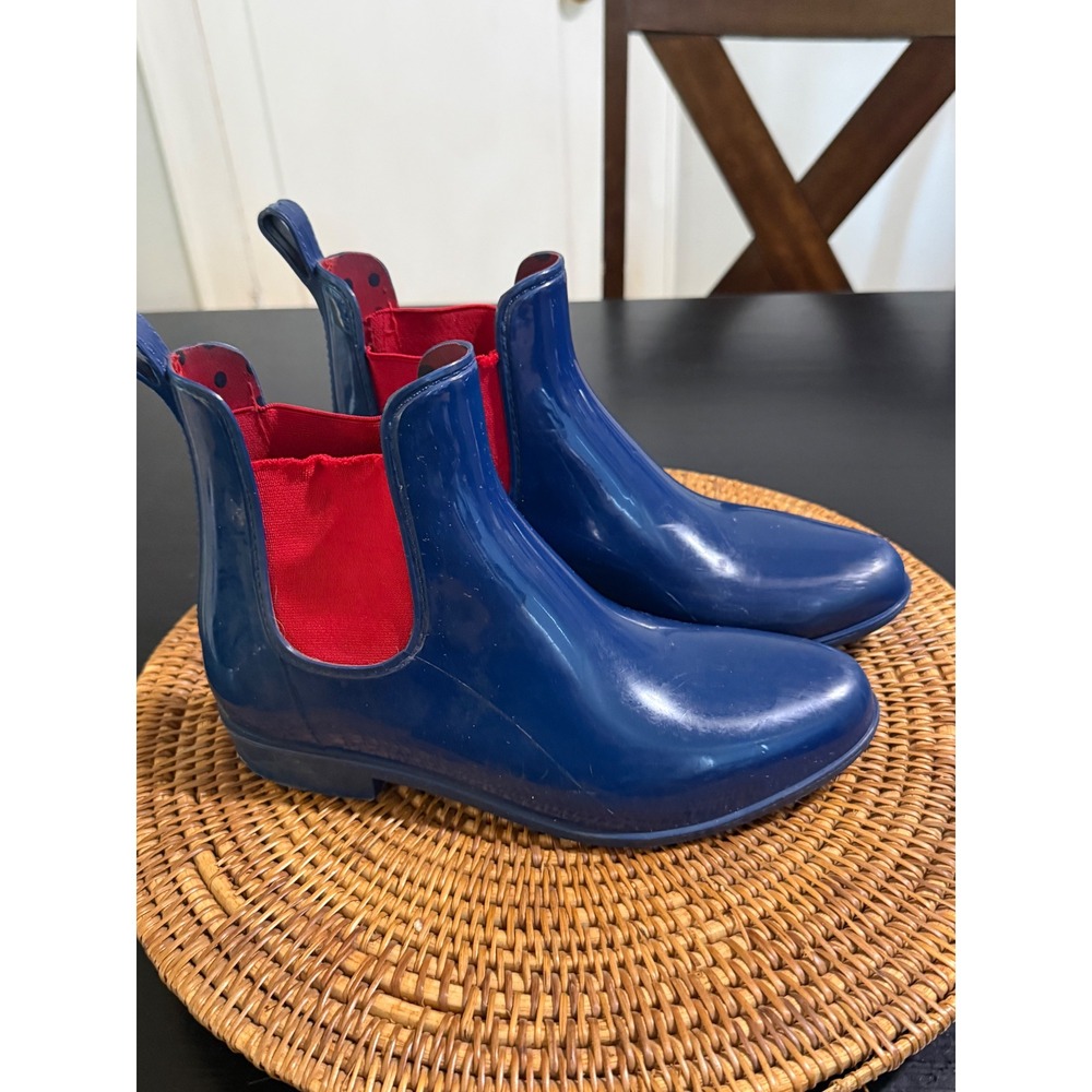 Lauren Ralph Lauren Tally Navy Blue Red Chelsea Rain Boots Womens 9